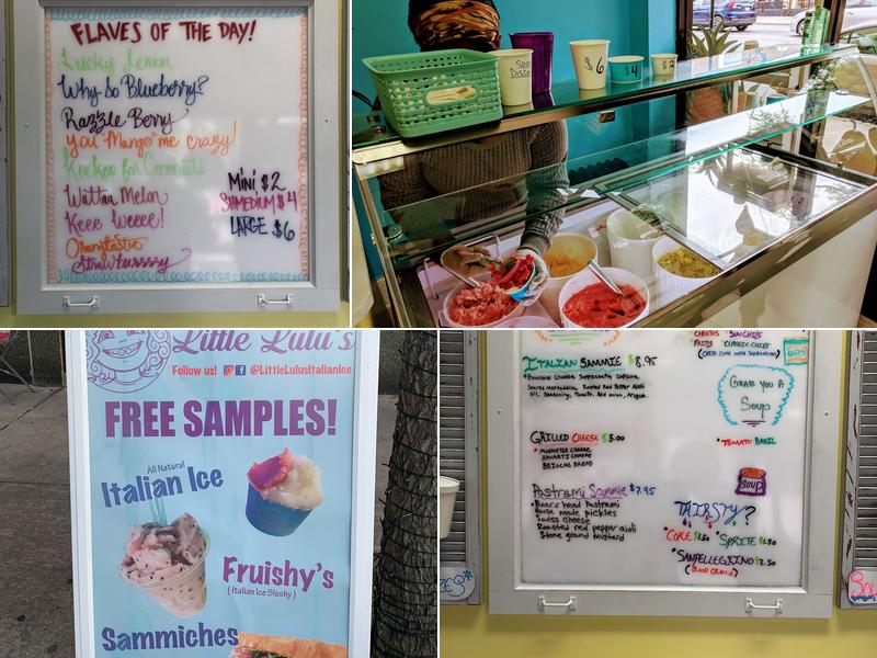Alisha’s Treats & Eats / Little Lulus Italian Ice Menu