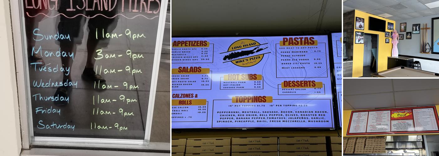 Long Island Mike's Pizza Menu