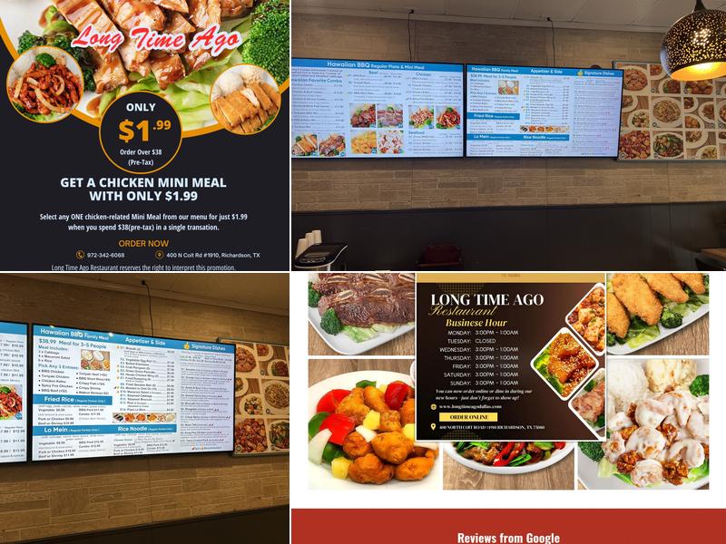 Long Time Ago Menu