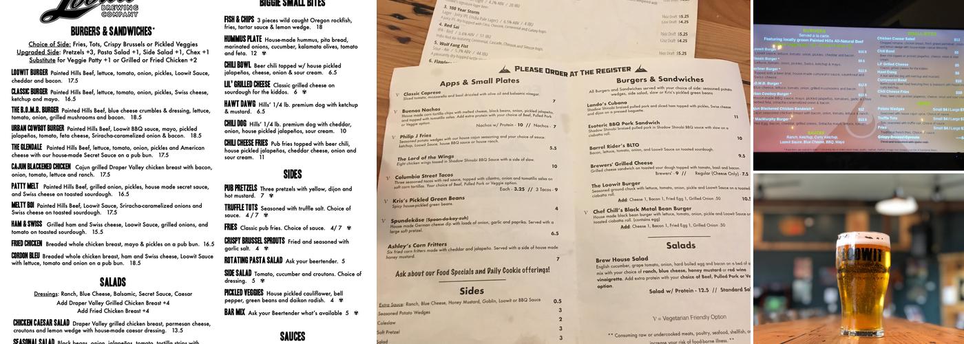 Loowit Brewing - Downtown Pub Menu
