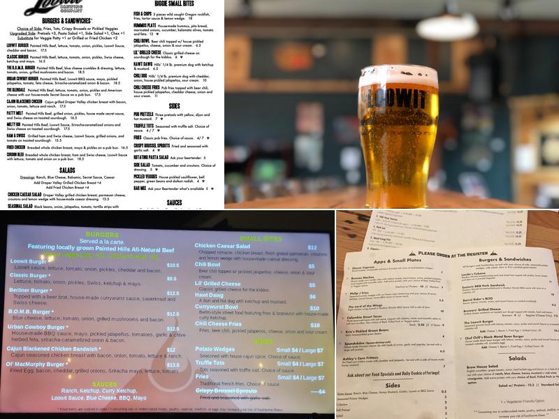 Loowit Brewing - Downtown Pub Menu