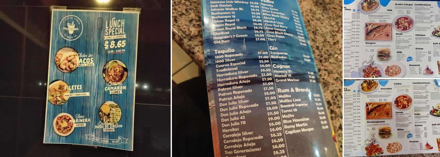 Los Colegas Menu