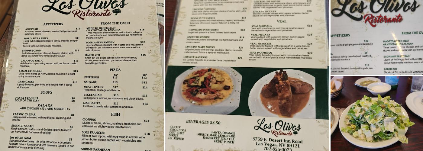 Los Olivos Ristorante Menu