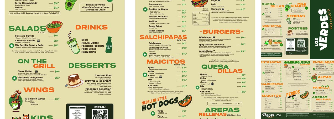 Los Verdes Doral Menu