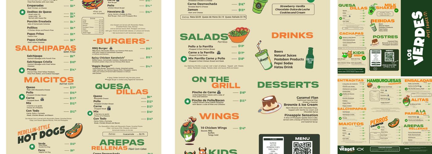 LOS VERDES Miami Lakes Menu
