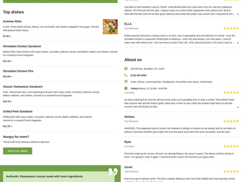Lotus Menu