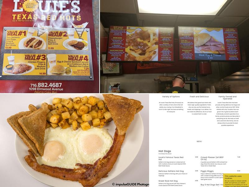 Louies Texas Red Hots Elmwood Menu