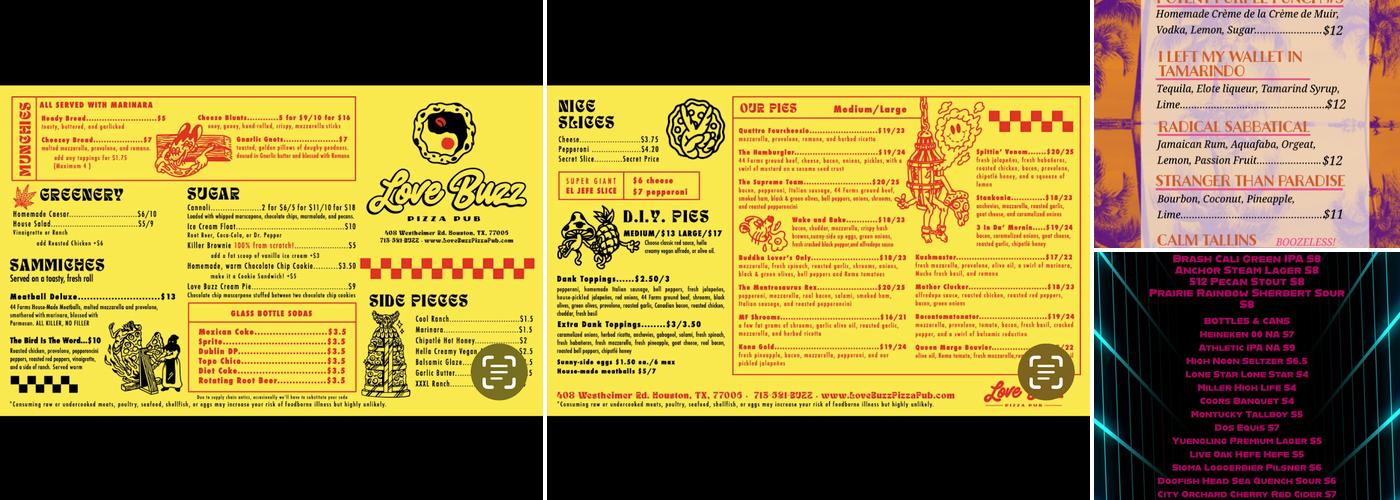 Love Buzz Menu