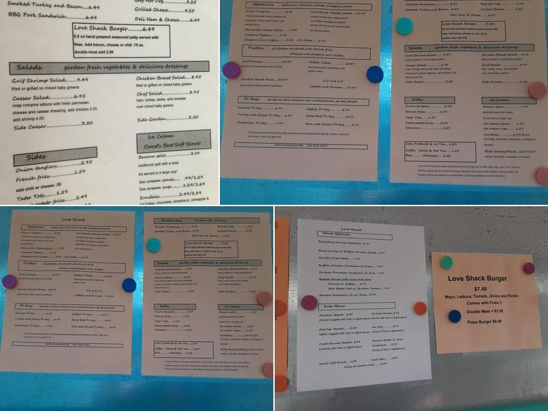 Love Shack Menu