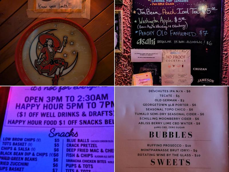 Low Brow Lounge Menu