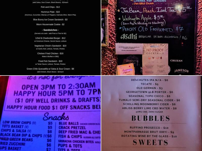 Low Brow Lounge Menu