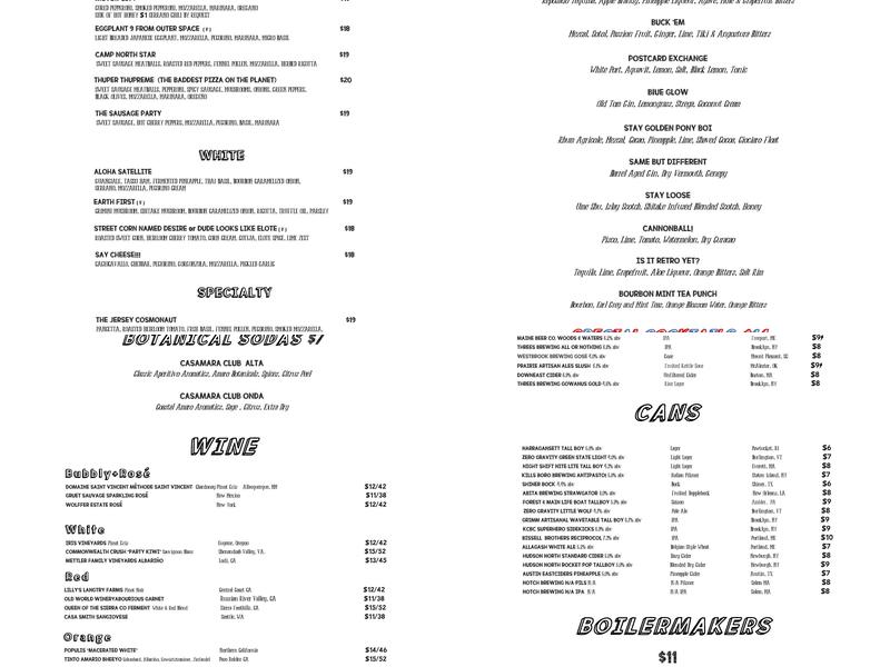 Low Fidelity Menu