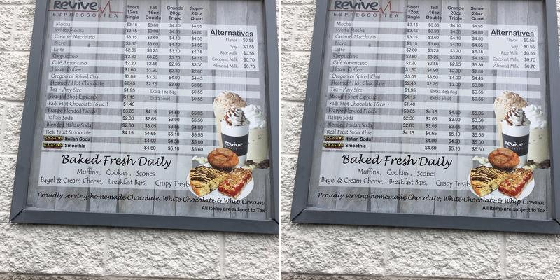 Revive Espresso & Tea Menu