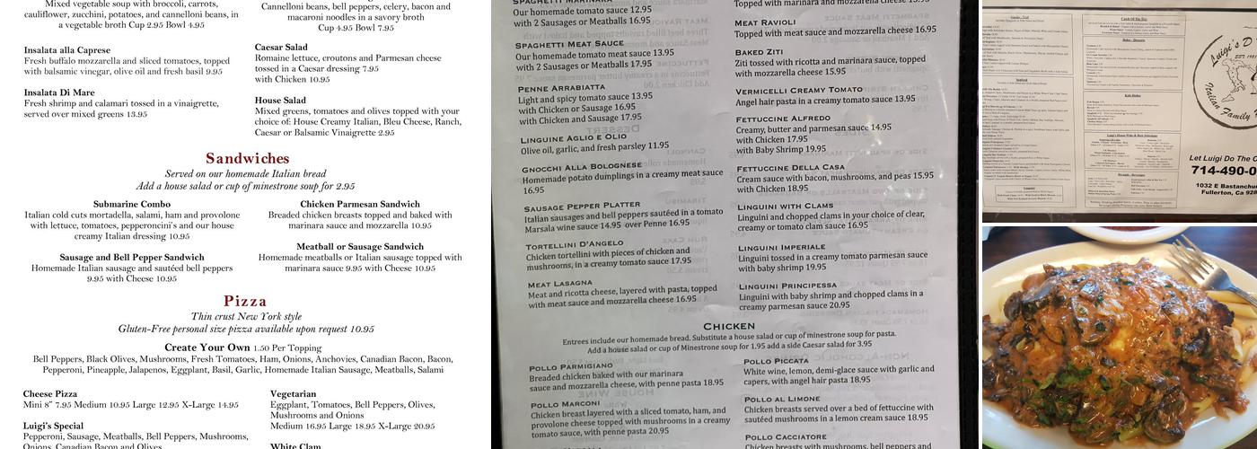 Luigi's D' Italia Menu