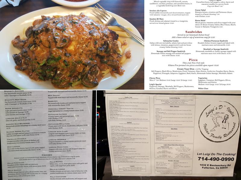 Luigi's D' Italia Menu