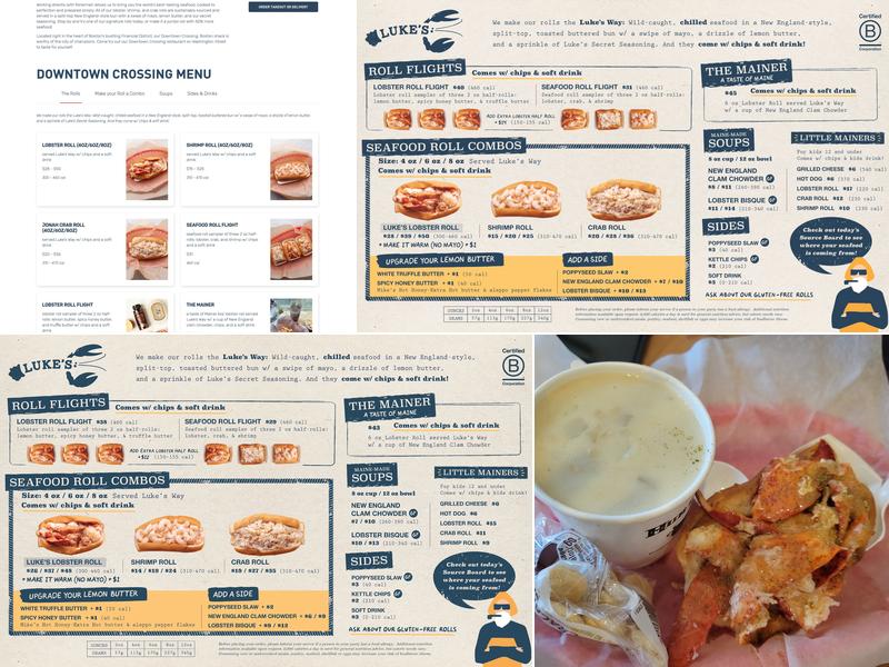 Luke's Lobster Downtown Crossing Menu