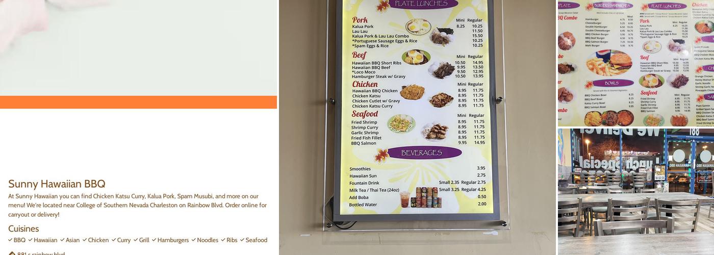 Sunny Hawaiian BBQ Menu