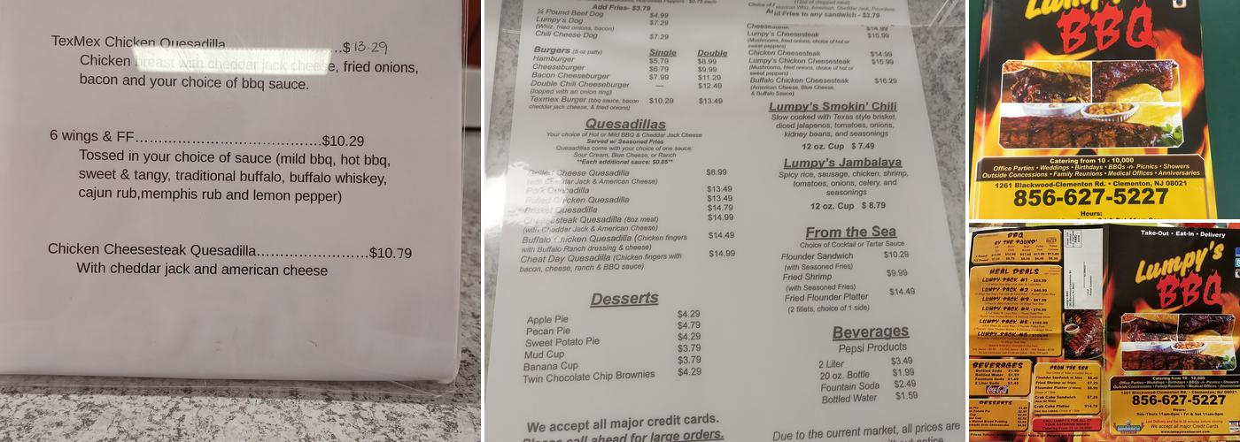Lumpy's BBQ Menu
