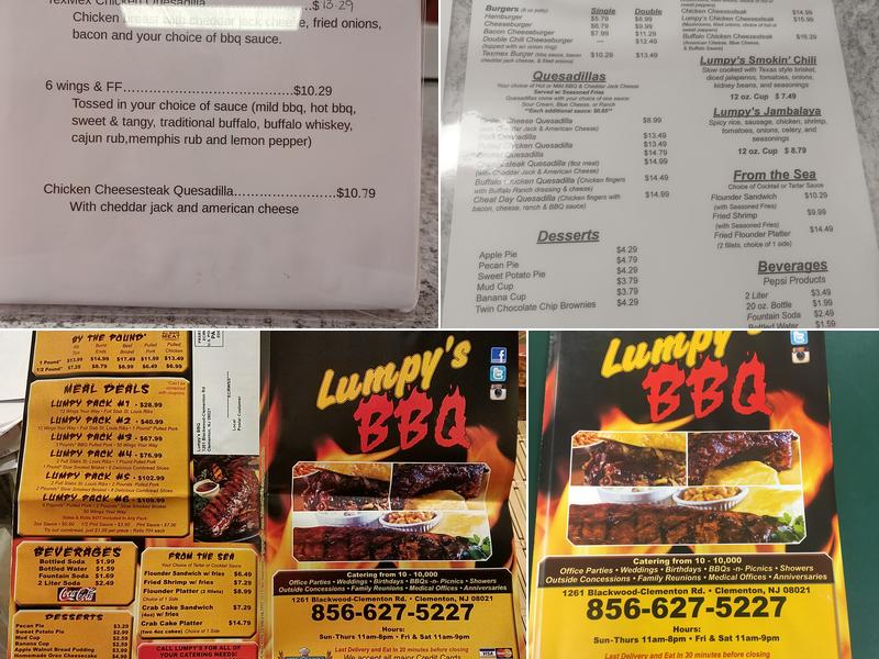 Lumpy's BBQ Menu