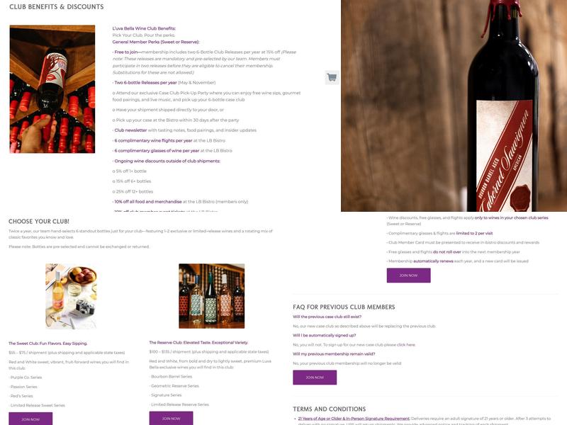 L'uva Bella Winery Menu