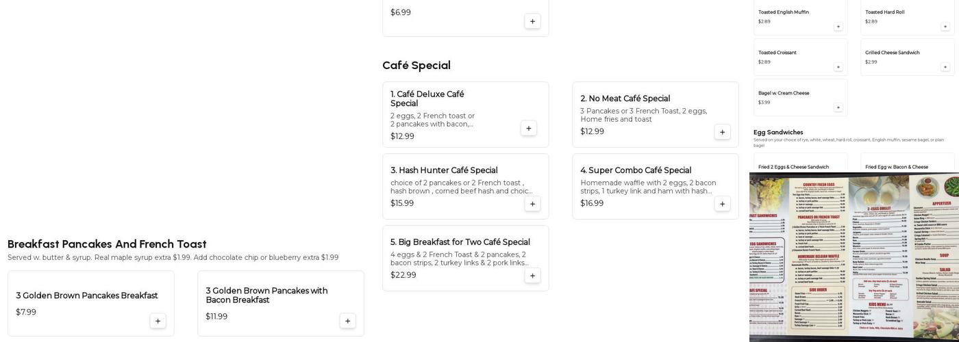M Cafe Menu