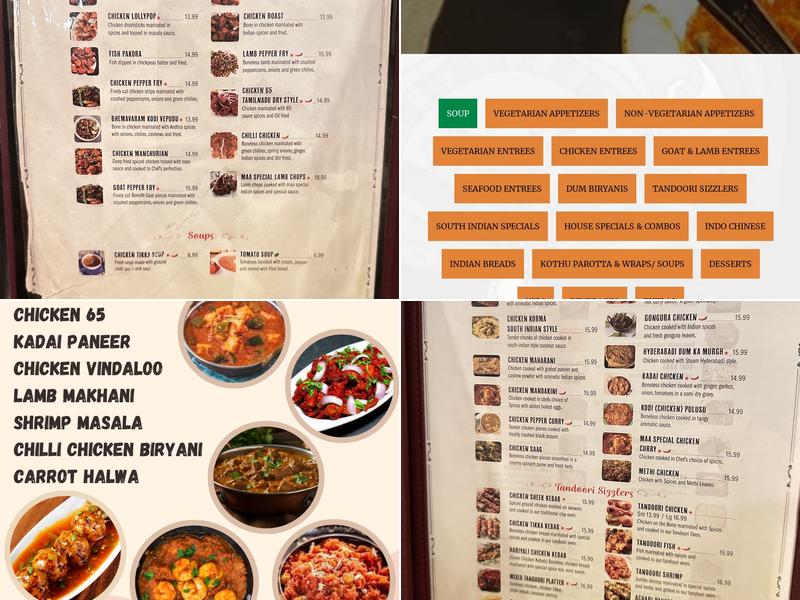 Maa Kitchen Menu