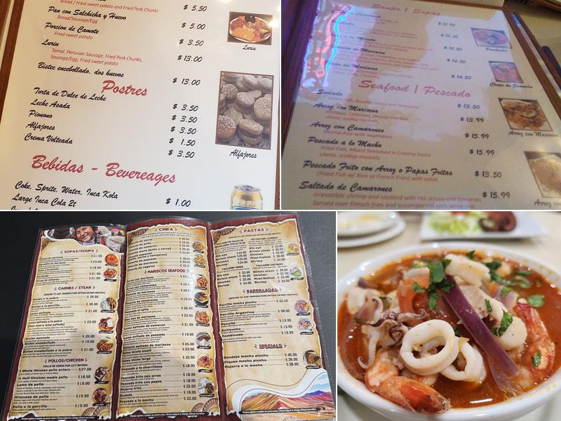 Machupicchu Restaurant II Menu