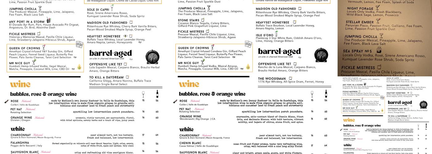 Madison Menu