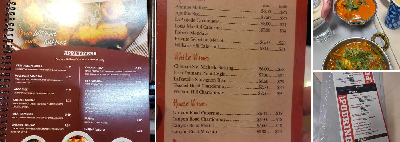 Maharaja of Dayton Menu