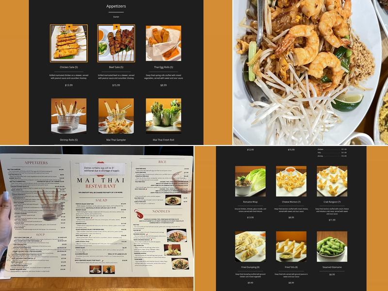 Mai Thai Restaurant Menu