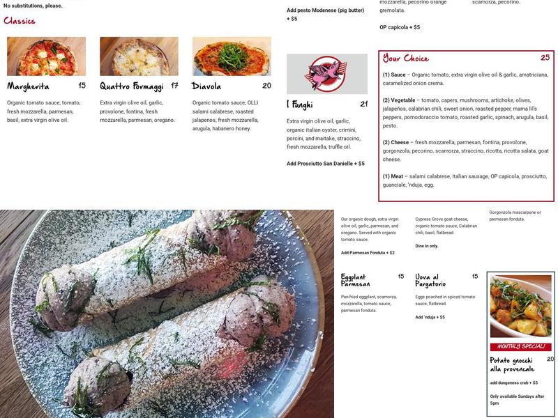 Maiale Rosa Wood Fired Pizzeria Menu