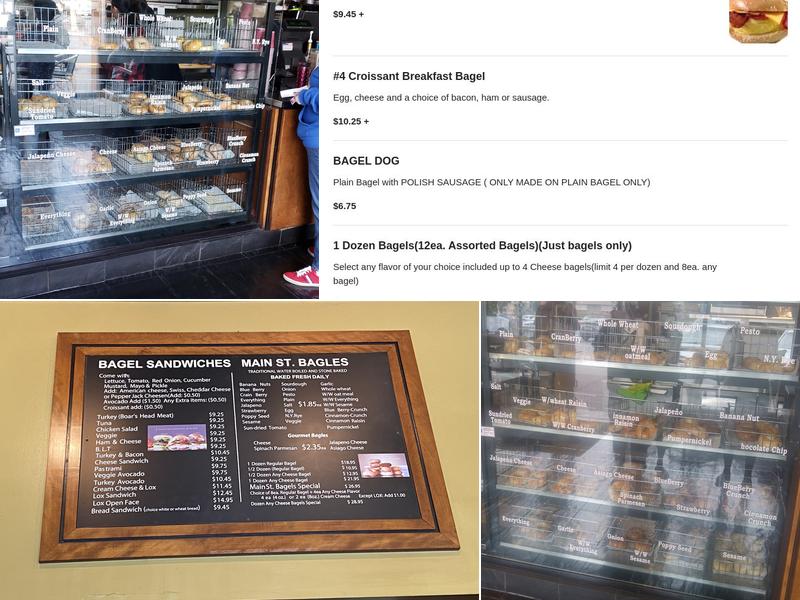 Main St. Bagels Menu
