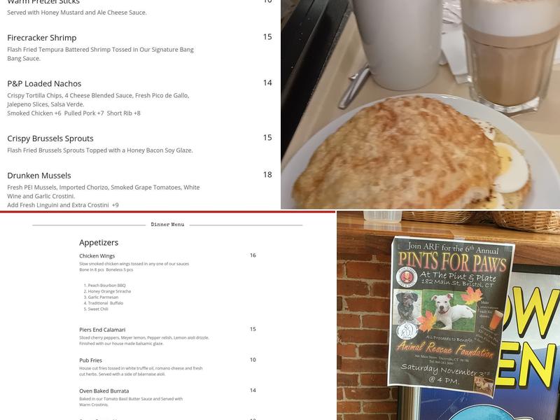 Main Street Pint & Plate Menu