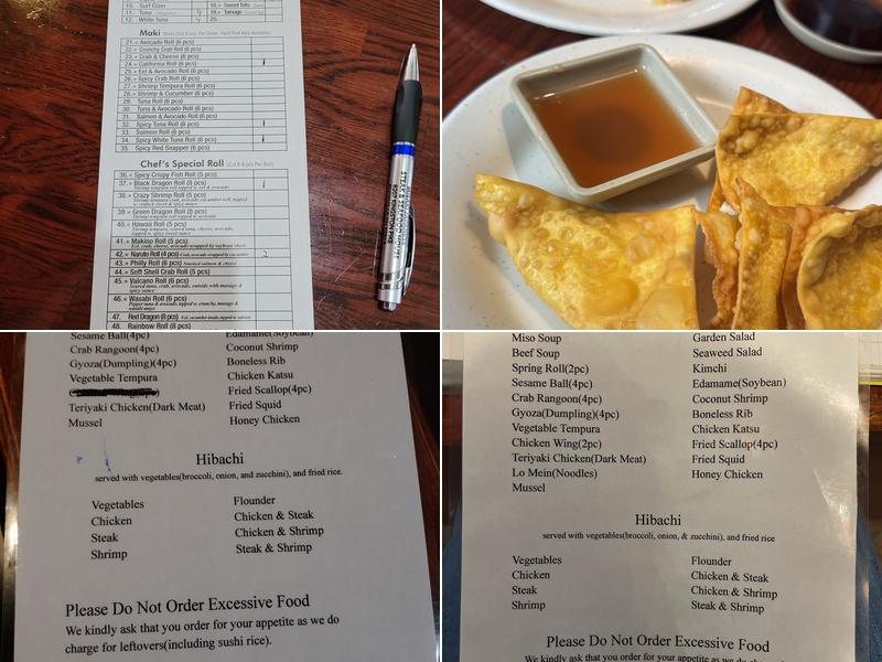 Makino Japanese Buffet Menu