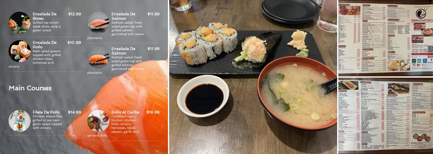 Maluken and Sushi Express Menu