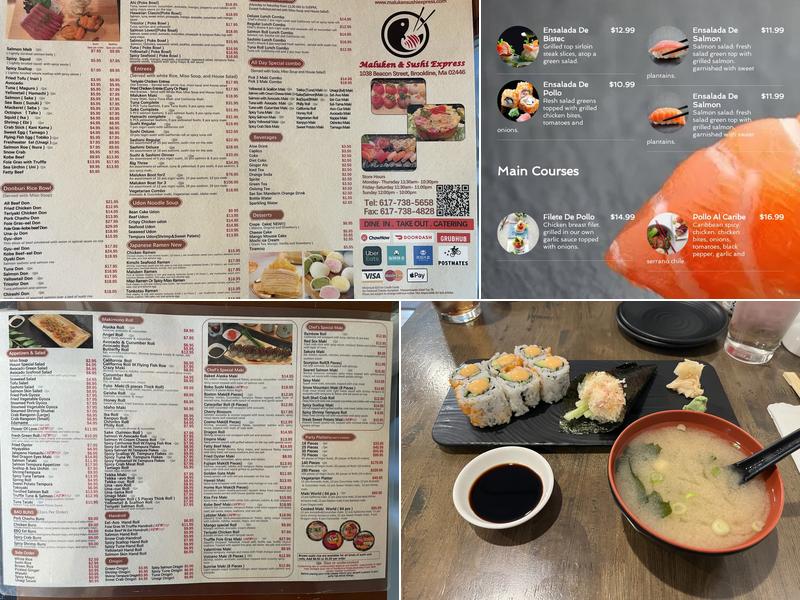 Maluken and Sushi Express Menu