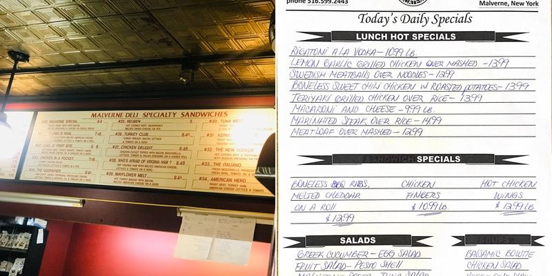 Malverne Deli Menu
