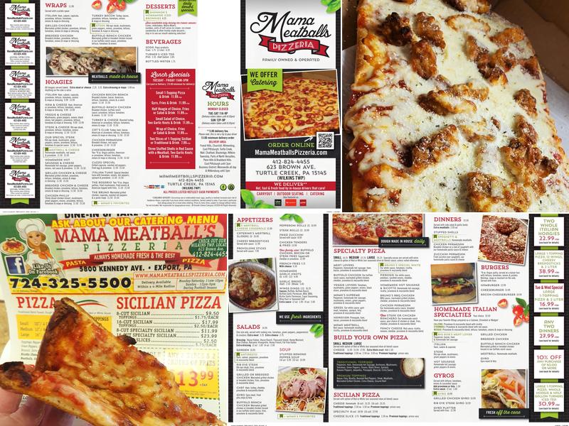 Mama Meatball's Pizzeria Menu