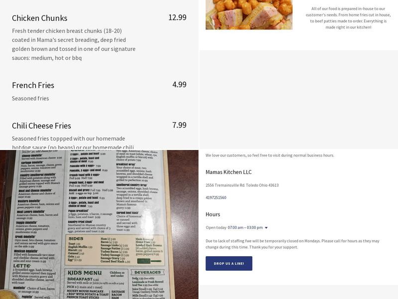 MaMa's Kitchen Menu