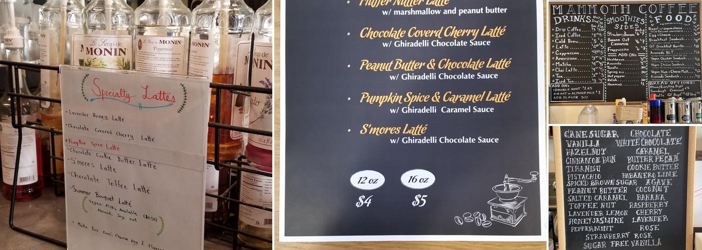 Mammoth Coffee Menu