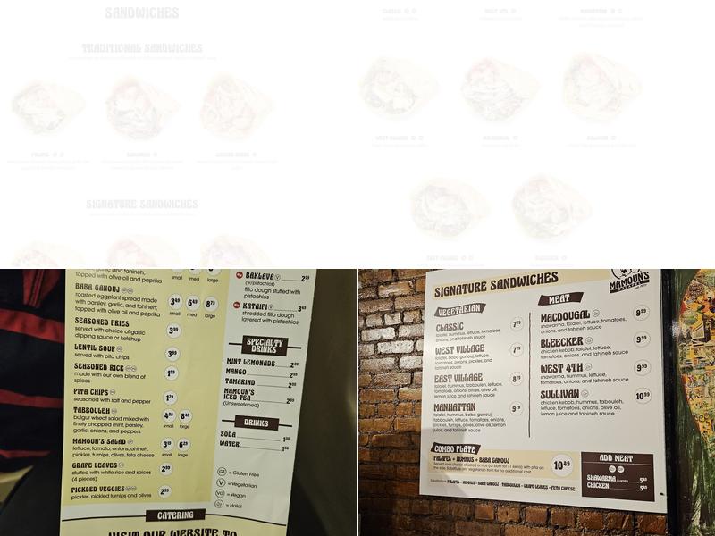 Mamoun's Falafel Menu