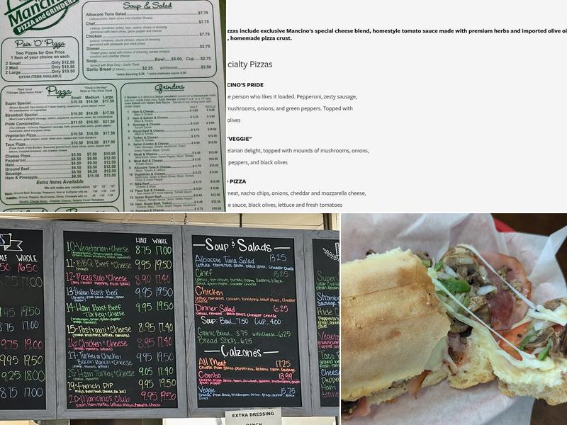 Mancino's Pizza and Grinders Menu