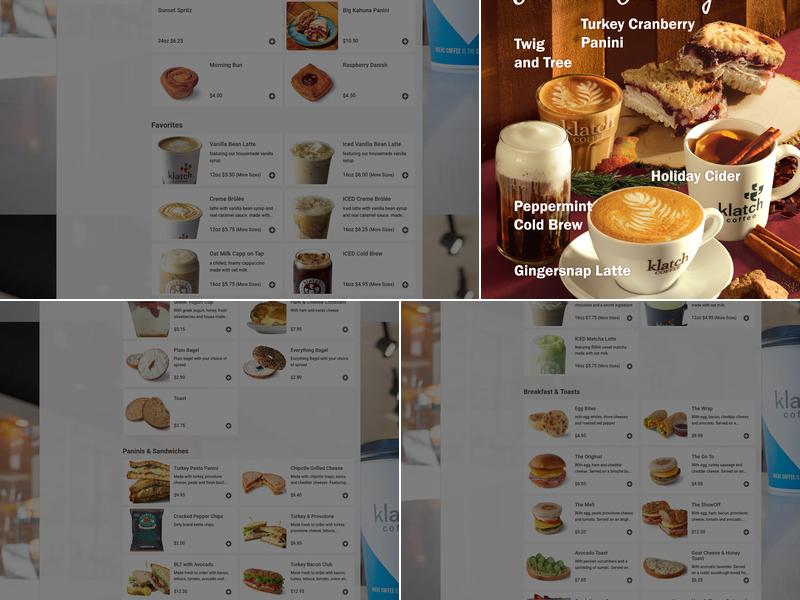 Klatch Coffee Drive Thru Menu