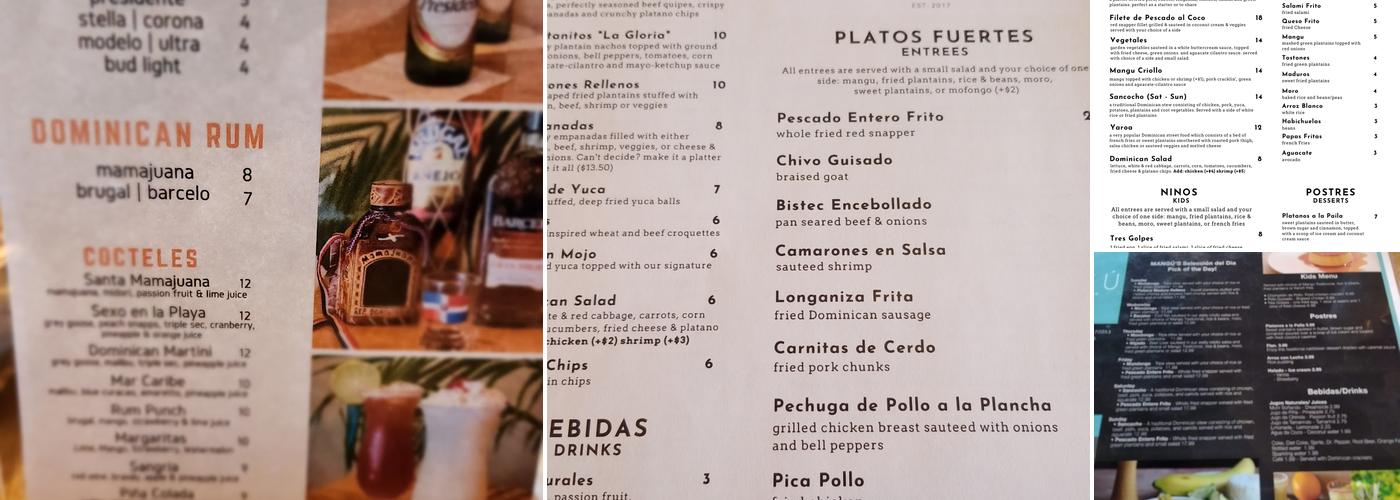 MANGÚ Authentic Dominican Cuisine Menu
