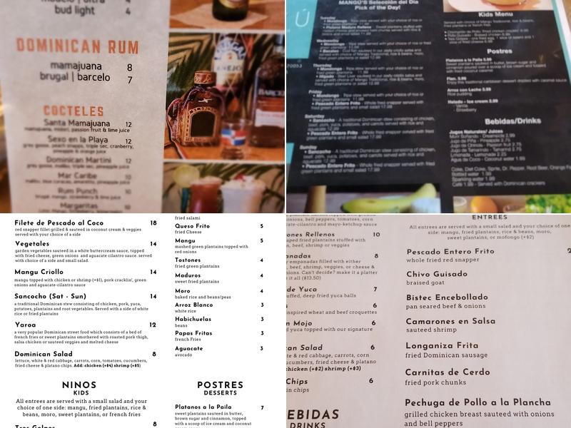 MANGÚ Authentic Dominican Cuisine Menu