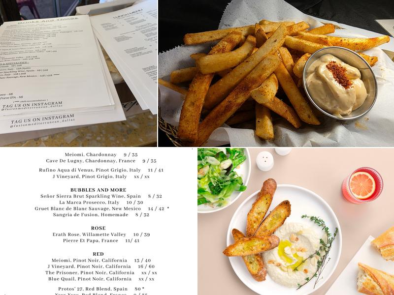 Fusion Mediterranean Grill & Bar Menu