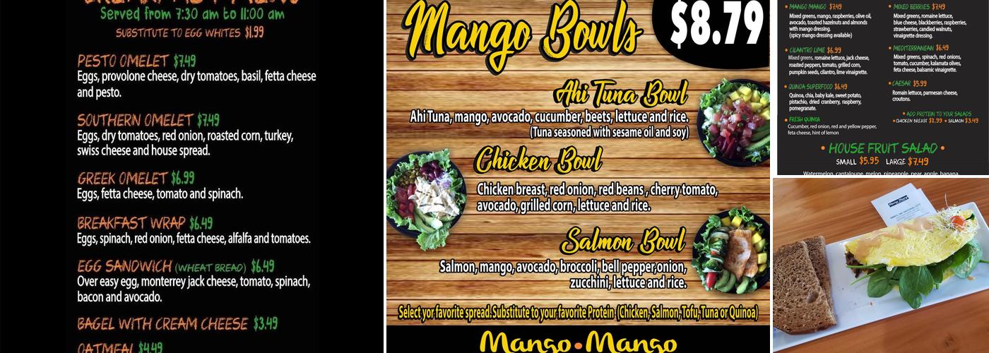 mangolicious fresh and healthy Menu