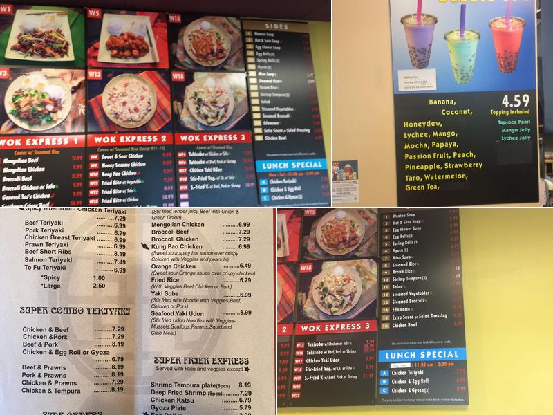 Manna Teriyaki Menu