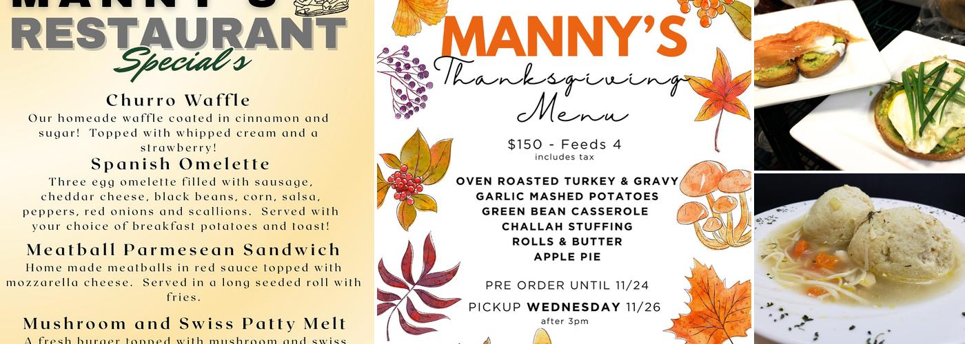 Manny's Restaurant and Delicatessen Menu
