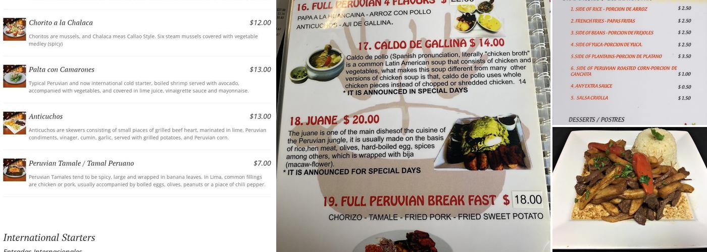 MANOS PERUANAS RESTAURANT Menu
